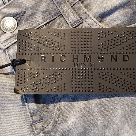 John Richmond ROCKER Straight Leg Grey Acid Wash Denim Jeans Sz 28 x 35 NWT - Picture 14 of 14